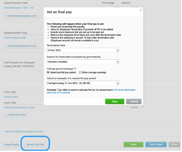 Step 3 Process Final Pay For A Termination